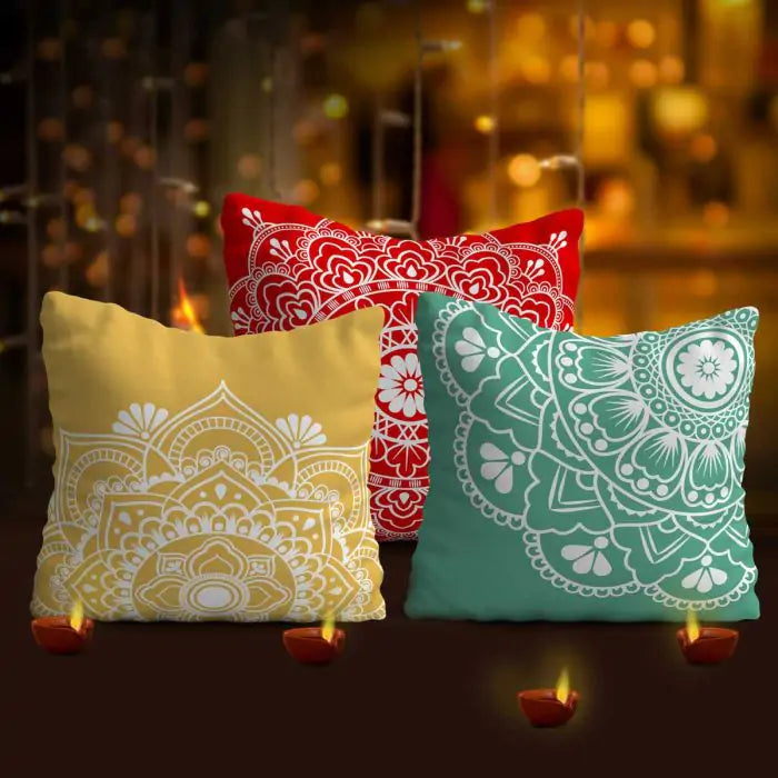 Diwali Special Mandala Cushion (Set of 3)-1