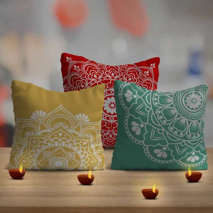 Diwali Special Mandala Cushion (Set of 3)-2