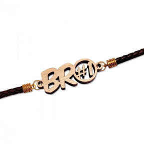 Bro Number 1 Designer Bracelet Rakhi for Sweet Brother with Roli Chawal