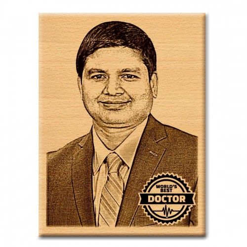 Personalized Wooden Plaque Gift for Doctor (12 x 10 cm, Wood)
