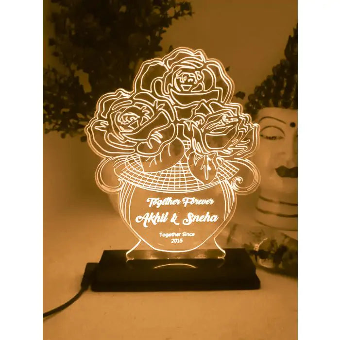 Personalised Flower Pot 3D illusion LED lamp