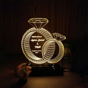 Personalised Rings Led 3D illusion LED lamp