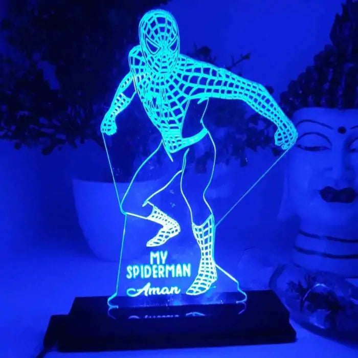 Personalised Spider Man 3D illusion LED lamp