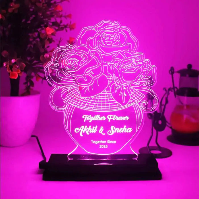 Personalised Flower Pot 3D illusion LED lamp