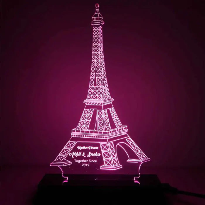 Personalised Effiel Tower 3D illusion LED lamp