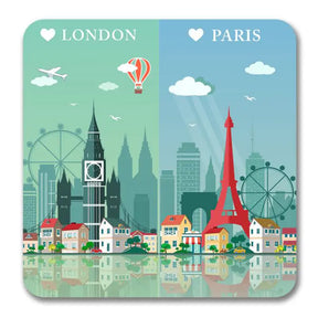 Travel Souvenir London & Paris Magnet-1