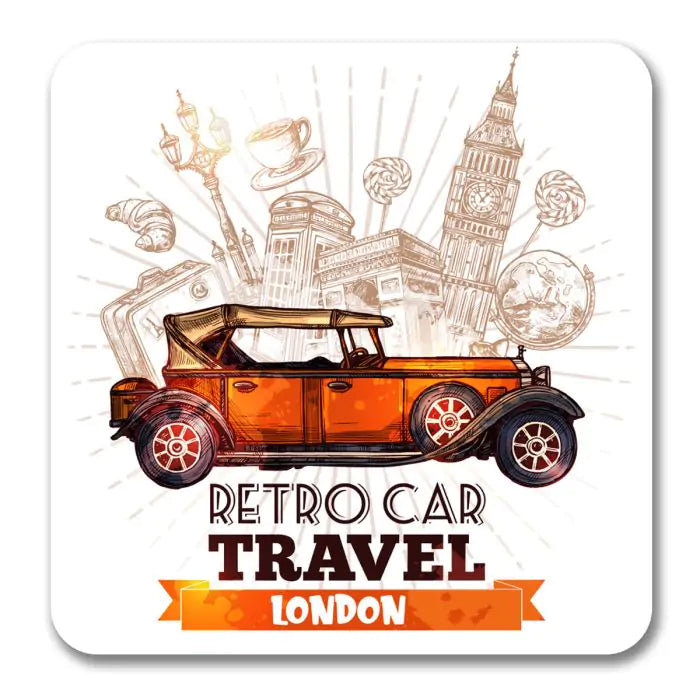 London Souvenir Magnet Retro car Travel