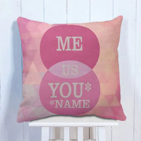 Me You & Us Personalised Cushion