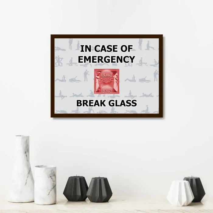 In case Of Emergency Naughty Poster Frame