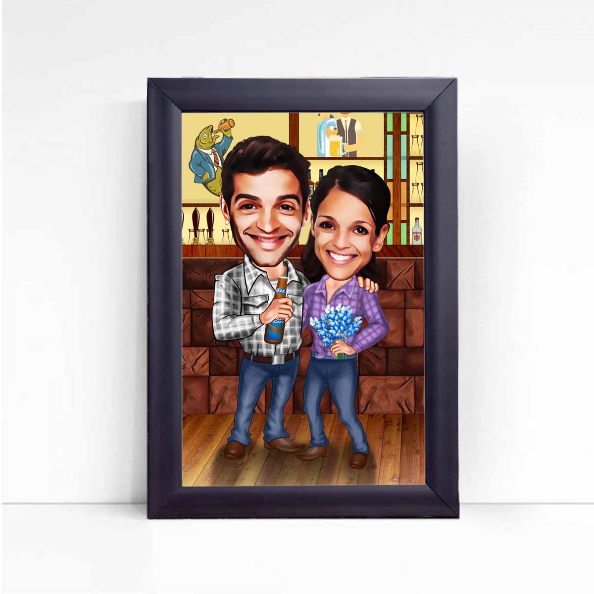 Father And Daughter Personalized Caricature: Gift/Send Personalized Gifts  Gifts Online J11140245 |IGP.com