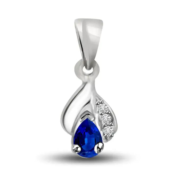 Surat Diamonds A Drop of Purity : Diamond & Sapphire Pendant