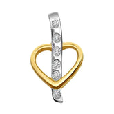 Dual Plated Diamond & Gold Heart Pendant.