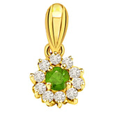 Surat Diamonds Floral Emerald Delight - Diamond Emerald Pendant