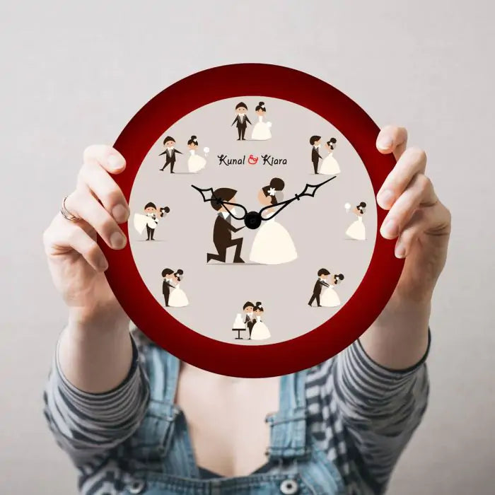 Personalised Cute Couple Wall Clock