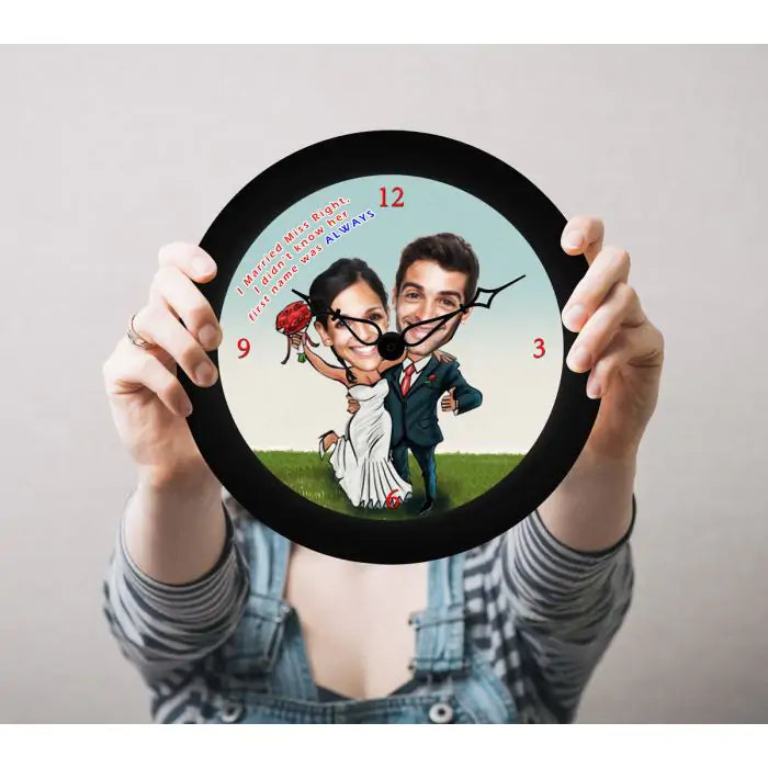 Personalised I Married Miss Right Wall Clock