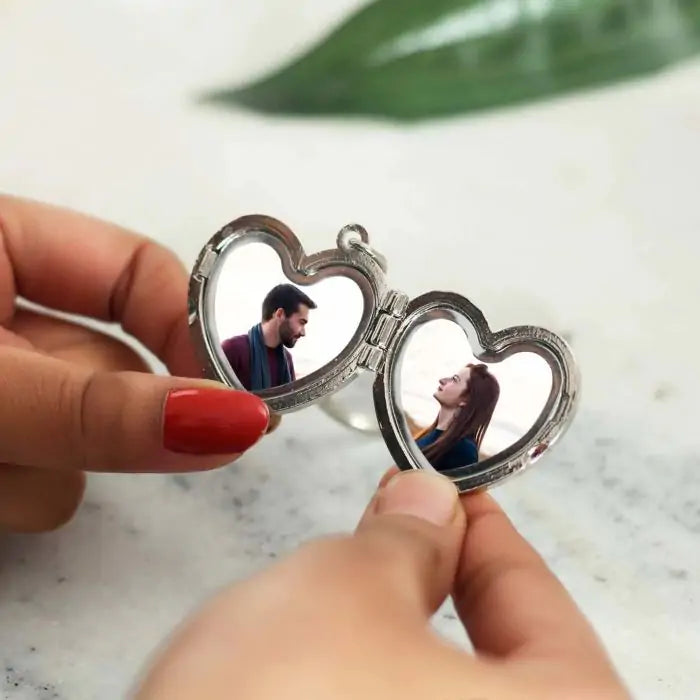 Personalised Heart Photo Frame Keychain-2