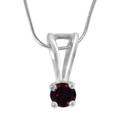 Surat Diamonds Once in My Life Red Garnet & Sterling Silver Pendant with 18 Silver Finished Chain
