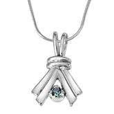 Surat Diamonds Make A Promise Trendy Blue Topaz & 925 Sterling Silver Pendant with 18 Silver Finished Chain