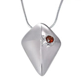 Surat Diamonds Great Adventure Red Garnet & 925 Sterling Silver Pendant with 18 Silver Finished Chain