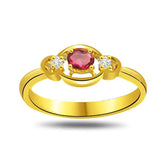 Surat Diamonds Happy In Heaven Diamond & Ruby Ring in 18kt Gold