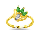 Surat Diamonds Glitter Green Passion Classic Diamond & Emerald Ring