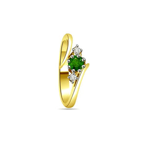 Surat Diamonds 0.21 cts Diamond & Emerald Ring