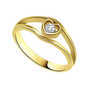 Surat Diamonds Solitaire Heart Diamond 18K Ring