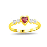 Surat Diamonds Diamond & Ruby Heart Ring