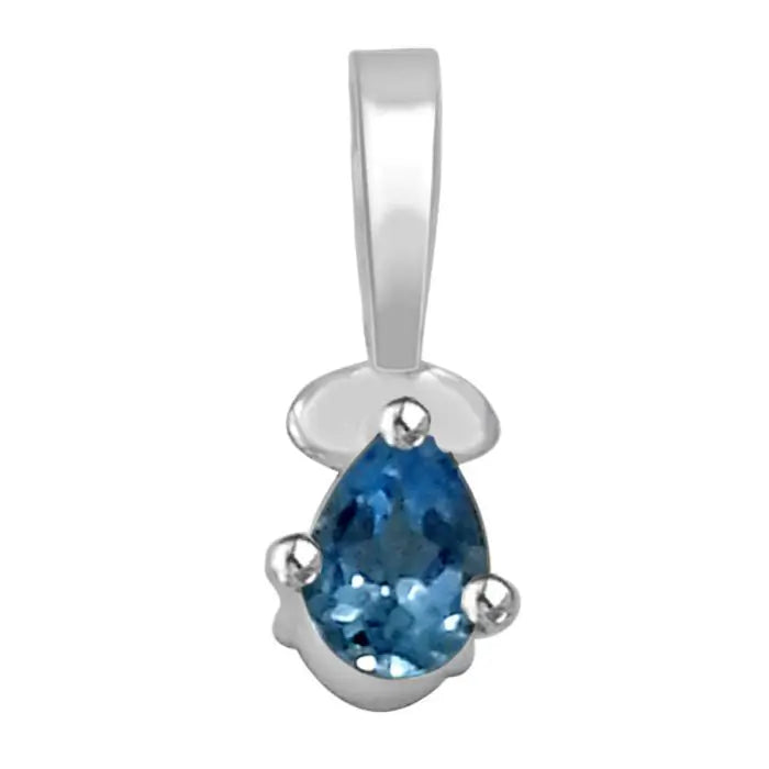 Surat Diamonds Blue Topaz & Silver Pendant