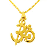 Surat Diamonds OM Shivaya Trishul Gold Plated Religious Pendant with Chain