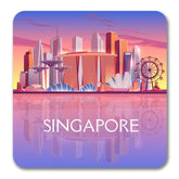 Singapore Skyline Souvenir Magnet-1